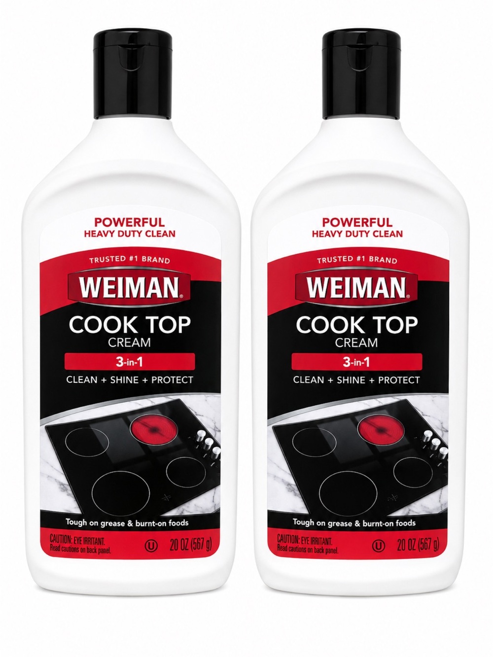 Weimann Cook Top Cream - White Bottle with Black Cap and Red Label (Pair)